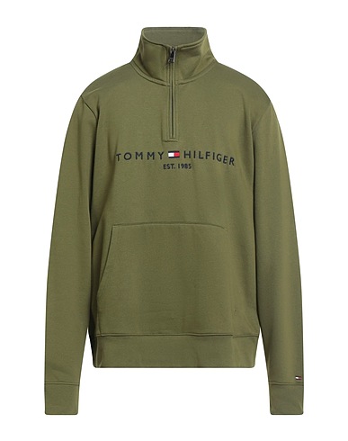 TOMMY HILFIGER Sweatshirt Military green 70% Cotton, 30% Polyester