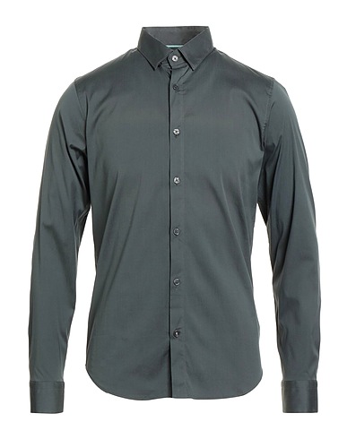 SALSA JEANS Solid colour shirt Dark green 77% Cotton, 19% Polyamide, 4% Elastane