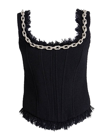 GIUSEPPE DI MORABITO Bustier Black 65% Cotton, 30% Polyester, 5% Other Fibres