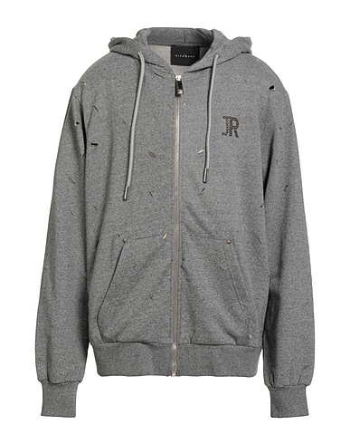 JOHN RICHMOND Hooded track jacket  Grey 72% Cotton, 28% Polyester