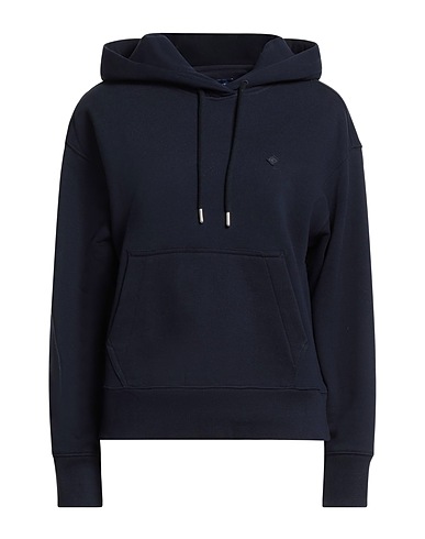 GANT Hooded track jacket  Navy blue 100% Cotton, Elastane
