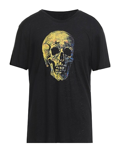 JOHN VARVATOS T-shirt Μαύρο 55% Λινό, 45% Μοντάλ