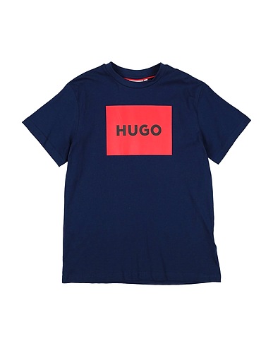 HUGO T-shirt Navy blue 100% Cotton, Elastane