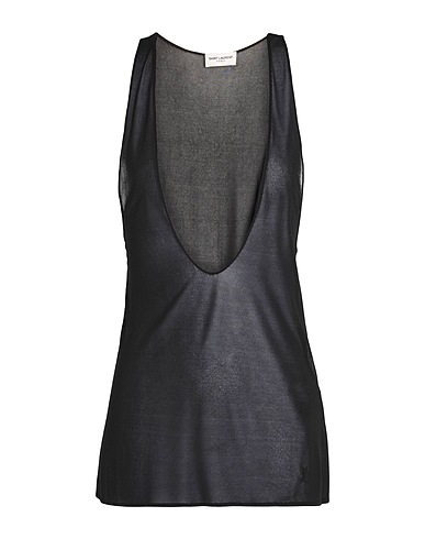 SAINT LAURENT Top Schwarz 100% Viskose