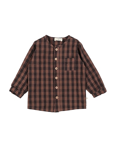 1 + IN THE FAMILY Patterned shirt Chocolate brown 100% Cotton