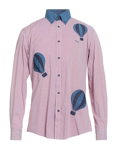 HARMONT & BLAINE Striped shirt Burgundy 72% Cotton, 25% Polyester, 3% Elastane
