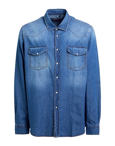 LIU •JO MAN Jeanshemd Blau 100% Baumwolle