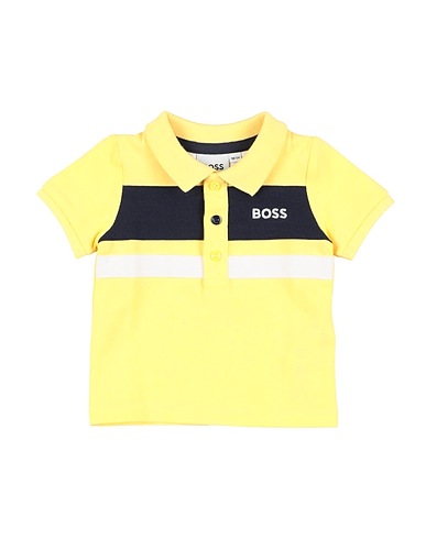 BOSS Polo shirt Yellow 96% Cotton, 4% Elastane
