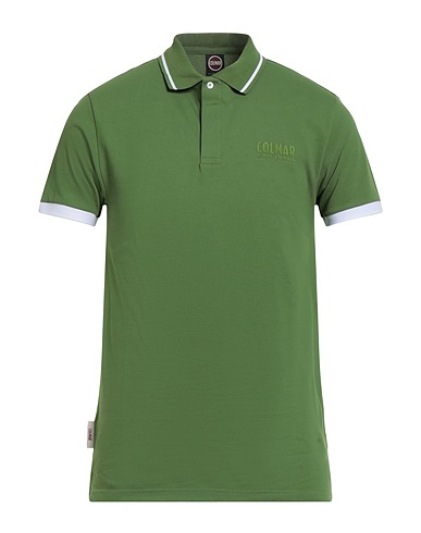 COLMAR Polo shirt Green 96% Cotton, 4% Elastane