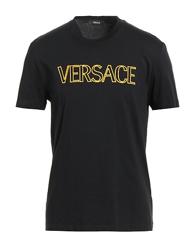 VERSACE T-shirt Black 100% Cotton, Viscose