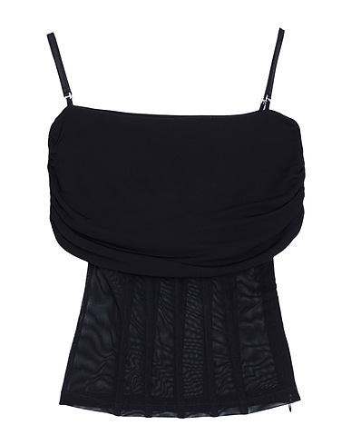 BLUMARINE Off-the-shoulder top Black 100% Viscose, Polyamide, Elastane