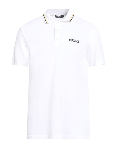 VERSACE Polo shirt White 100% Cotton, Viscose