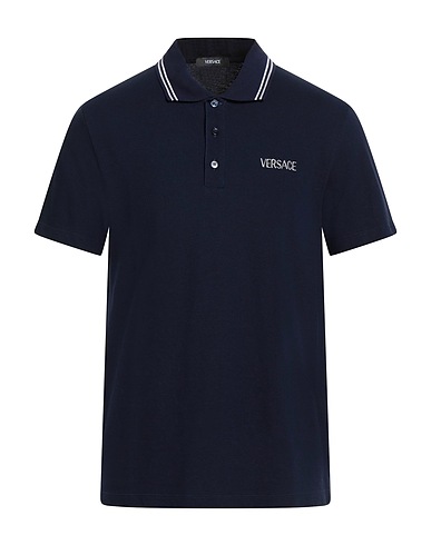VERSACE Poloshirt Nachtblau 100% Baumwolle, Viskose