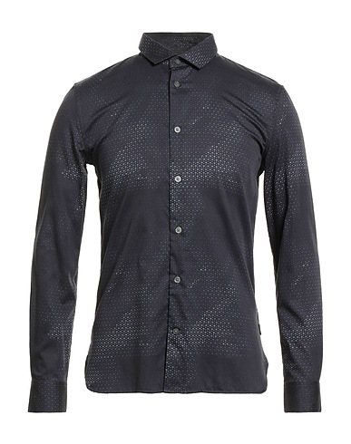 JOHN VARVATOS Patterned shirt Midnight blue 100% Cotton