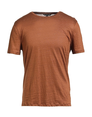 JOHN VARVATOS Basic T-Shirt Tan 100% Linen