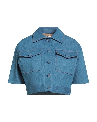 PAUL & JOE Denim jacket Blue 98% Cotton, 2% Elastane
