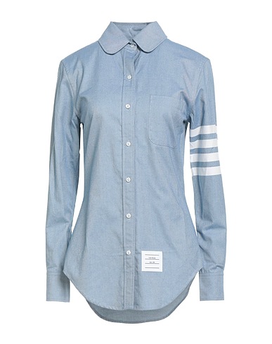 THOM BROWNE Solid colour shirts & blouses Slate blue 100% Cotton