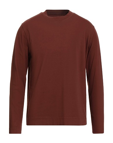 CIRCOLO 1901 Basic T-Shirt Chocolate brown 94% Cotton, 6% Elastane