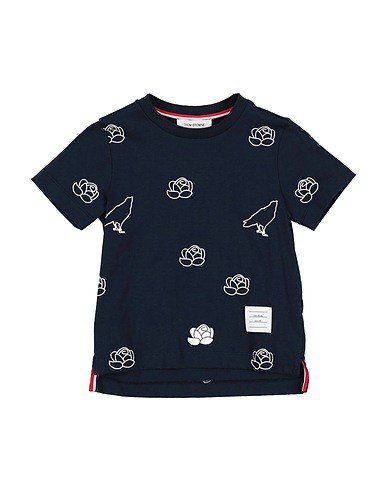 THOM BROWNE T-shirt Navy 100% Cotton
