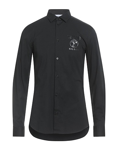 MOSCHINO Shirts Black 97% Cotton, 3% Elastane