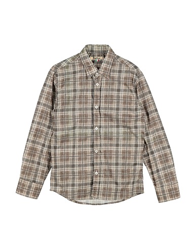 NUPKEET Patterned shirt Khaki 100% Cotton