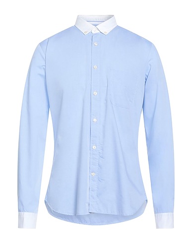 TINTORIA MATTEI 954 Patterned shirt Sky blue 100% Cotton