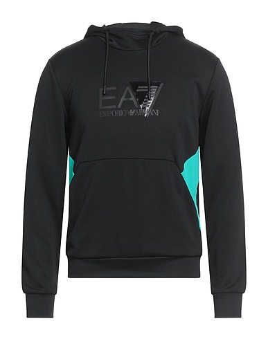 EA7 Hooded track jacket  Black 100% Polyester, Elastane