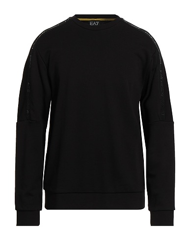 EA7 Sudadera Negro 100% Algodón, Poliéster, Elastán