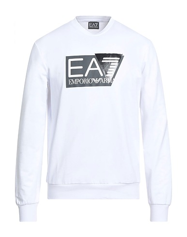 EA7 Φούτερ Λευκό 100% Βαμβάκι, Ελαστάνη