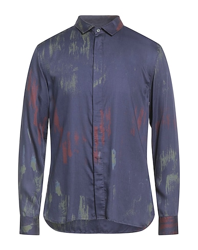 JOHN VARVATOS Patterned shirt Navy blue 100% Modal