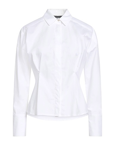 ALPHA STUDIO Solid color shirts & blouses White 97% Cotton, 3% Elastane