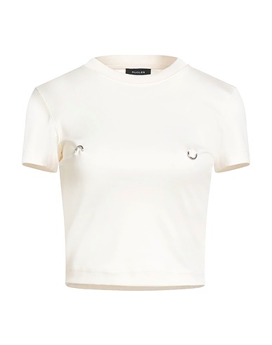 MUGLER Cropped Top Weiß 100% Baumwolle