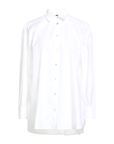 ALPHA STUDIO Solid color shirts & blouses White 97% Cotton, 3% Elastane
