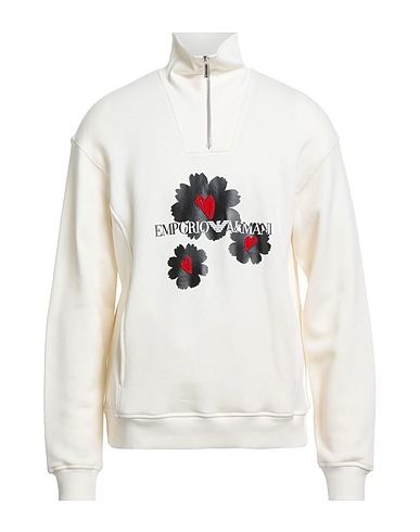 EMPORIO ARMANI Sweatshirt Cream 100% Cotton, Elastane