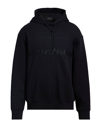 EMPORIO ARMANI Hooded sweatshirt Black 76% Cotton, 18% Polyester, 6% Elastane