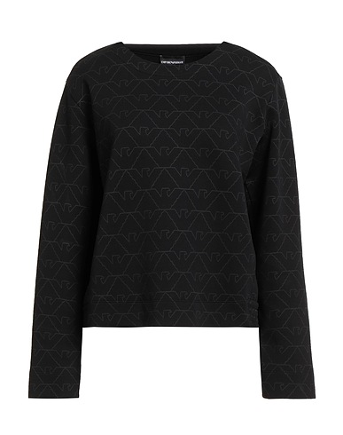 EMPORIO ARMANI Sweatshirt Black 76% Cotton, 18% Polyester, 6% Elastane