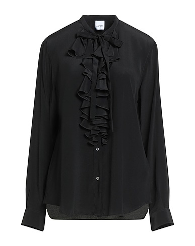 ASPESI Shirts & blouses with bow Black 76% Acetate, 24% Silk