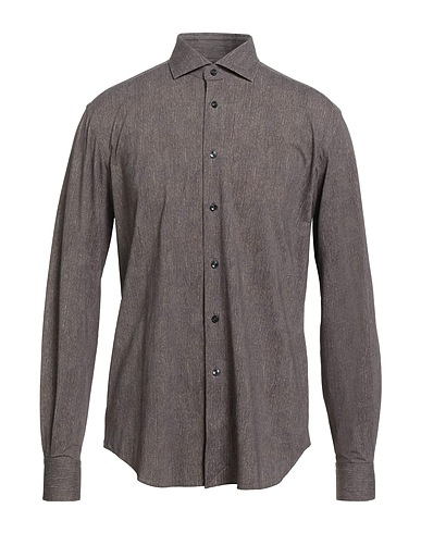XACUS Solid colour shirt ACTIVE SHIRT Dark brown 86% Polyamide, 14% Elastane