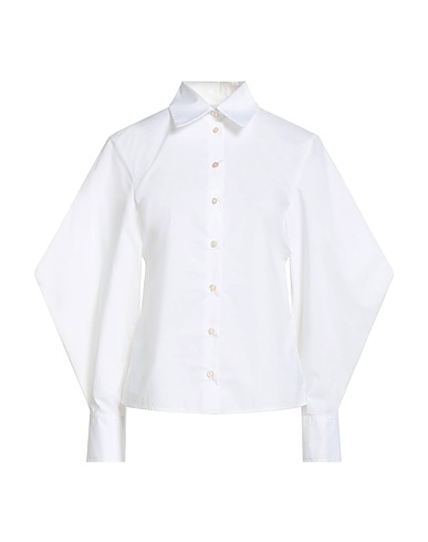 ERIKA CAVALLINI Solid color shirts & blouses White 100% Cotton