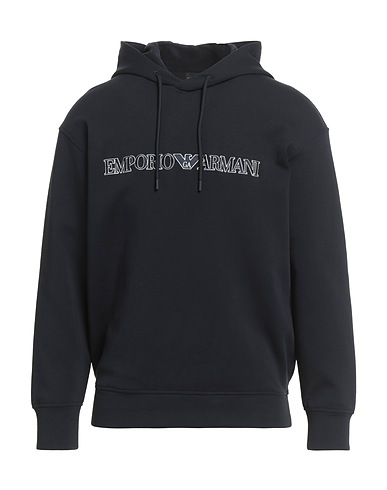 EMPORIO ARMANI Hooded track jacket  Midnight blue 76% Cotton, 18% Polyester, 6% Elastane