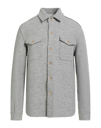 PHIL PETTER Solid colour shirt Light grey 100% Merino Wool