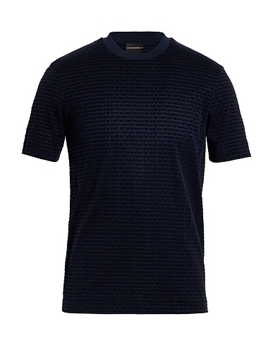 EMPORIO ARMANI T-shirt Navy 70% Lyocell, 30% Cotton, Polyamide