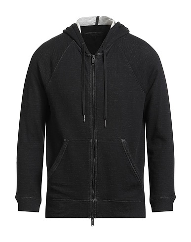 JOHN VARVATOS Hooded track jacket  Black 98% Cotton, 2% Elastane