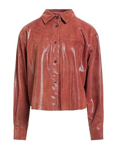 FORTE_FORTE Shirts Brown 100% Leather