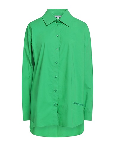 PATRIZIA PEPE Solid colour shirts & blouses Green 97% Cotton, 3% Elastane