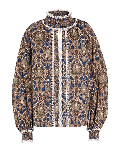 SIMONA CORSELLINI Top Navy blue 100% Cotton