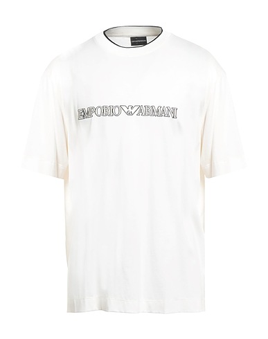 EMPORIO ARMANI T-shirt Ivory 70% Lyocell, 30% Cotton