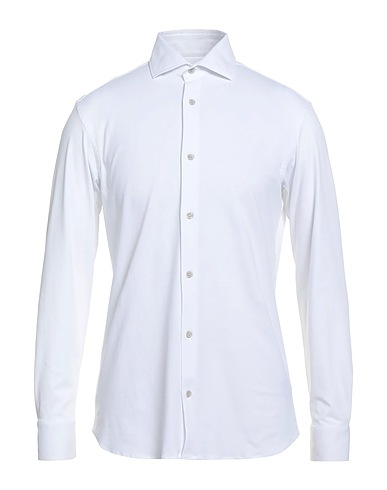 MOORER Solid color shirt 89% Cotton, 11% Elastane
