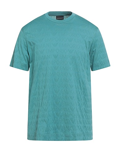 EMPORIO ARMANI T-shirt Τυρκουάζ 100% Βαμβάκι