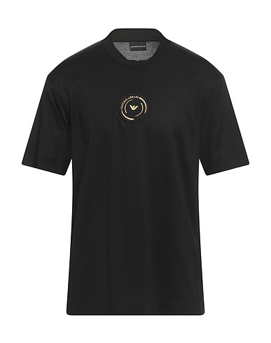 EMPORIO ARMANI Basic T-Shirt Black 70% Lyocell, 30% Cotton